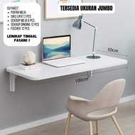 TANJUNGMERUSHOP Portable Jumbo Study Wall Folding Table - Size 120x40 / 100x50 / 100x40 / 90x30 / 80