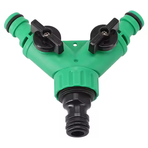 2 Way Garden Water Pipe Connectors Pipe Adapter Y Shape Hose Splitter Valve Garden Hose Tubing Fitti