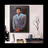Cetak kanvas potret Kramer bergaya vintage Seinfeld untuk hiasan dinding bilik tamu, hiasan rumah kl