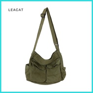 ◈ 🅸 Leacat Canvas Messenger Bag Casual Travel  Multi Pocket Shoulder Bag