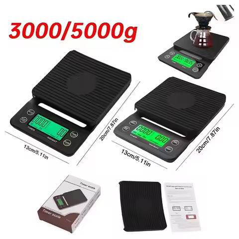 0.5/3kg Portable Coffee Scale with Timer High Precision Measuring LCD Kitchen Coffee Scale with Timi