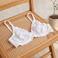 Softrhyme Women's Underwire Unlined Lace Thin Cup Support Bra 38D-44D 40C-44C-3076
