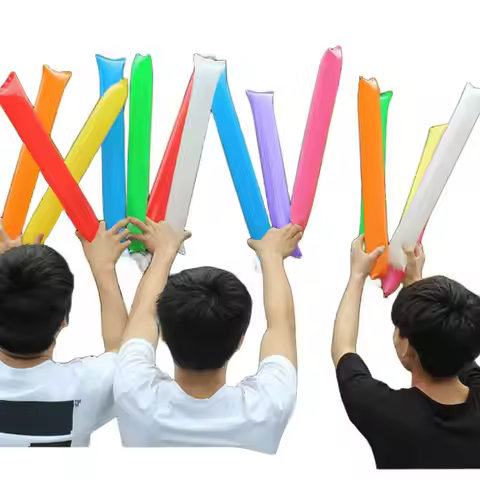 24PCS Colorful Inflatable Sticks Stadium Noisemakers Cheer Sticks Balloon Blow Bar Inflatable Boom P
