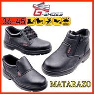 [G-SHOES] Matarazo GMZG608 GMZG201 GMZG203 GMZG205 Double Zip PVC Leather Steel Toe Safety Shoes Kas