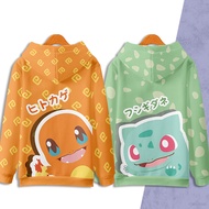 HZ Gift Bulbasaur Charmander เสื้อโค้ทกันหนาว แขนยาว มีฮู้ด ลายการ์ตูนอนิเมะโปเกม่อน 3d สําหรับทุกเพ
