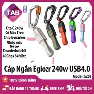 Egiozr Short Cable 240w USB4.0 40Gbps 8k60hz USB-FI eMarker Support Thunderbolt 4/5 EZ03 -