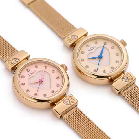 Stainless Steel Simple Mini Heart Women's Watch Hours Small Clover Fashion Dress Bracelet Birthday G