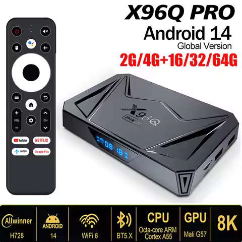 X96Q Pro Plus Allwinner H728 Android Smart TV Box 2/4G 16/32/64G 8K Ultra HD Set Top Box 1000M Wifi6