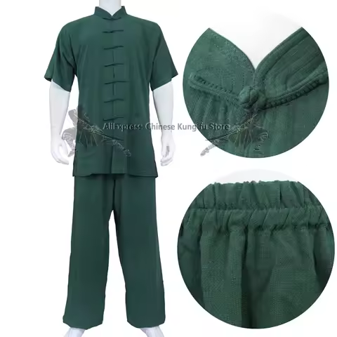Soft Cotton Martial arts Tai chi Uniform Changquan Kung fu Suit Wing Chun Jacket and Pants Meditatio