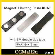 3 BUTANG Magnet BESAR Kuat 64mm x 14mm Nametag Magnet Tag Nama Magnet Badge 3M Tape Service TERBAIK 