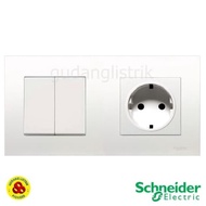 Schneider Stop Kontak + Switch Series 2 Gang Vivace Frame 2 Gang & Switch