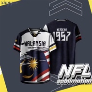 (X Yao）2026 New Malaysia 69th Independence Day Jersey, 3D Printed Merdeka 69 T-Shirt, Malaysia Flag 