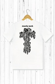 STATELYWORK十字架骷髏頭 男短T恤 黑白二色