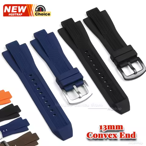 Convex End 13mmx29mm Silicone Strap for Michael Kors MK8184 MK8729 MK9020 Watch Band Men Rubber Wris