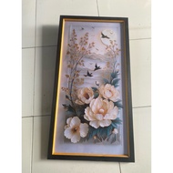 Wall decoration plus frame size: 50cm x 100cm Aesthetic flower print painting Photo Frame