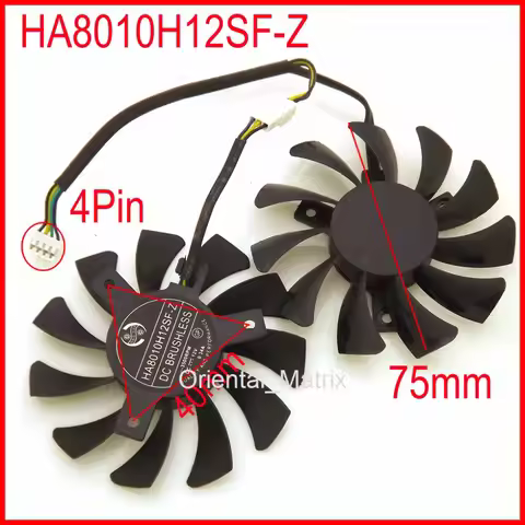 HA8010H12SF-Z 12V 0.34A 75mm 4Wire 4Pin For Dataland HD7750 HD7770 Graphics Card Cooling Fan