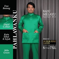 PAHLAWANKU Baju Melayu Tailor Slim Fit Baju Raya Satin