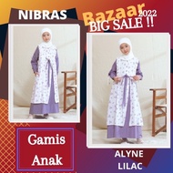 BAJU GAMIS ANAK TERBARU NIBRAS ALYNE LILAC / GAMIS ANAK NIBRAS ALYNE