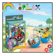 PLAY Surprise Egg Gashapon Machine Dinosaur Blocks / Animal World Blocks / Train Blocks / Race Car B