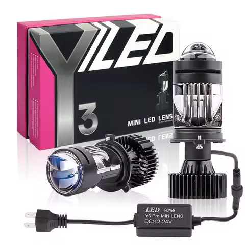 Y3 Pro Auto Led Headlight H4 Laser Light Lens Bi-LED Mini Projector Headlights Bulbs 12V 85W High Lo