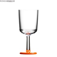 Australia Imported Palm Straws Transparent tritan Red Wine Glass Goblet Wine Glass Orange 300ml
