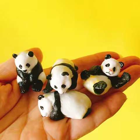 4 Pcs panda miniature/fairy garden gnome/moss terrarium decor/crafts/bonsai/bottle garden/home table