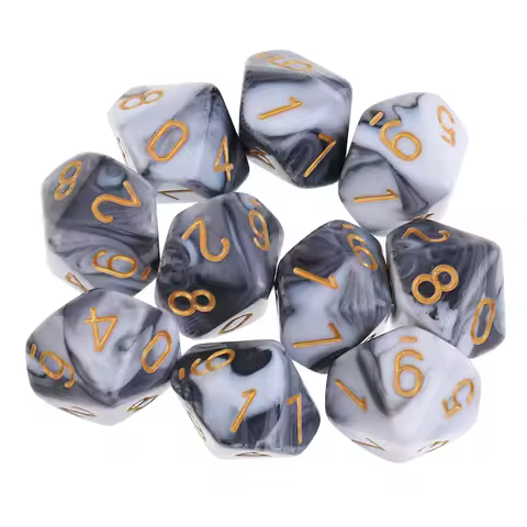 10pcs 10 Sided Dice D10 D8 Polyhedral Dice for Games 16mm RPG Dice Family Dice