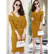 LNL - 2in1 Abigail Outer and Dress Knit Set UK Fit L To XL LD 100 CM - 110 CM PJ 93 CM PREMIUM QUALI