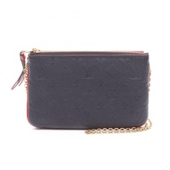 【二手】LOUIS VUITTONPochette 雙拉鍊單肩包 M63916 海軍藍紅皮革 Pochette 雙拉鍊女士包