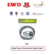 SIRIM Certified LWD 1523 Extension with 2 Socket Cable (5 Meter Cabel)