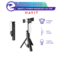 Havit Mini Tabletop Tripod Stand 110cm Long Extendable Selfie Stick With LED Light | Havit ST7600