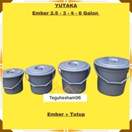 Yutaka - Gray Plastic Bucket 2,5 - 3 - 4 - 6 Gallon Plastic Bucket / Good Bucket
