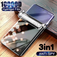 3in1 Carbon Fibre Phone Back Sticker For Tecno Pop 9 8 7 6 Pro 4G Anti-Spy Hydrogel Front Screen Pro