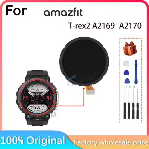 For Amazfit T-Rex 2 A2169 A2170 Watch Display Touch Screen Repair Replacement For Amazfit T-Rex 2 A2