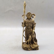 铜佛像二郎神杨戬道教郎君神摆件啸天犬铜像三尖两刃铜人神像9.8 Bronze Buddha statue, Erlang Shen Yang Jian, Taoist deity figurine, 