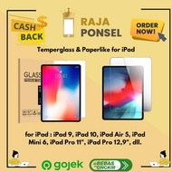 Tempered Glass / Paperlike for ipad 8, water ipad, mini ipad, ipad pro