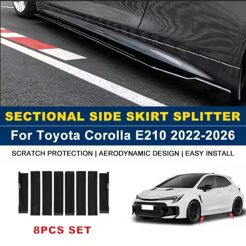 2m Sectional Side Skirt Extension Lips Side Spoiler, Car Exterior Modified Upgrade Kit For Toyota Co