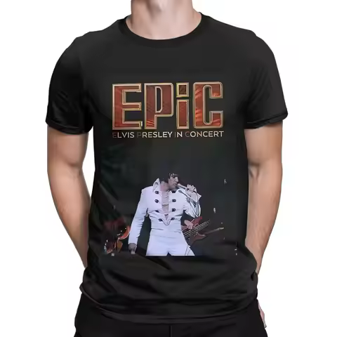 Mid‑Century Concert Classic Funny 100% Cotton T-Shirt E-Elvis Tops Tees For Men