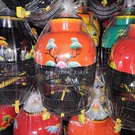 OBRAL SANGKAR/BURUNG PERKUTUT MINIMALIS KAYU MURAH BERKUALITAS - BARONG MOTIF LUKIS ESTETIS