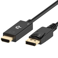 Rankie DisplayPort (DP) to HDMI Cable, 4K Resolution Ready, 6 Feet (Black)