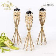 The Craft Decor 35cm Pelita Buluh Raya | Table Stand Pelita | Pelita Weave bamboo | Home Garden Decoration