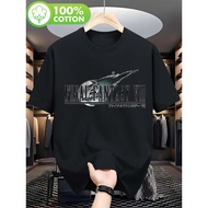 Mens Womens Tshirt FFVII Remake Logo Shirts for Men Women Funny Dad White