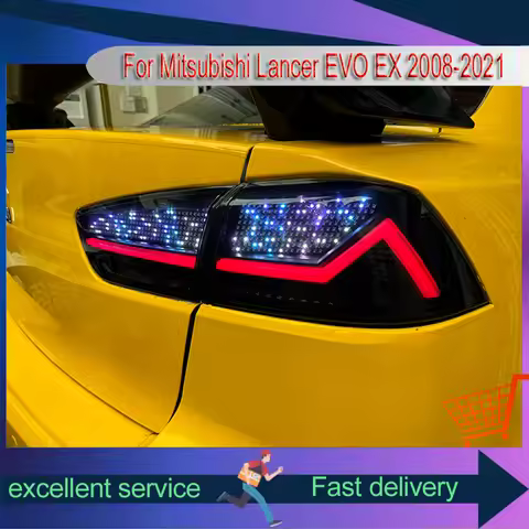 RGB Taillights For Mitsubishi Lancer EVO EX Tail Light 2008-2021 DRL Rear Lamp Signal LED Bulbs Modi