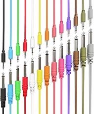 Mono Patch Cables - TS 3.5mm 1/8" to 6.35mm 1/4" [13-Pack | 10 cm - 3.94"]