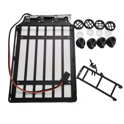 Universal Roof Racks Luggage Carrier Car Frame with LED Light for 1/18 JJRC C8801 RC Crawler Car Par