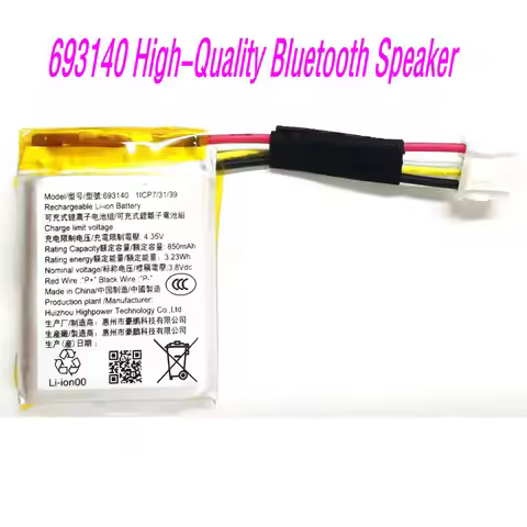 693140 High-Quality Rechargeable lithium-ion Battery Pack for JBL GO 4 Bluetooth Speaker 3.8V 850mAh