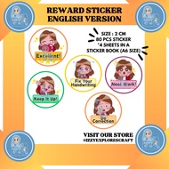 ENGLISH Reward Sticker | Teacher Reward Sticker for Student | Cute Reward Sticker Book | (BSVES4-E)
