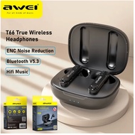Awei T66 ENC Bluetooth 5.3 TWS Wireless Earbuds Stereo Sports Games