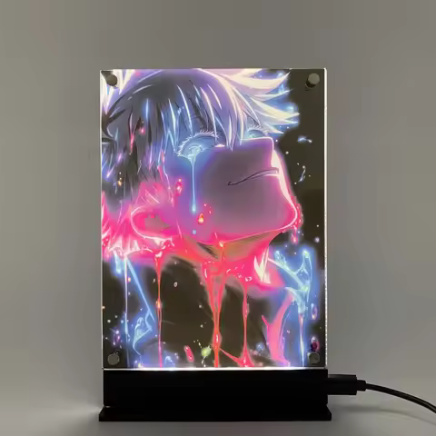 PCLP Led Backlit Poster Jujutsu Kaisen Anime Night Light for Bedroom Nightlight Game Room Deco Table