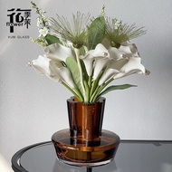 HJM-European Light Luxury New Style Thickened Glass Glass Vase Living Room Dining Table Model Room F